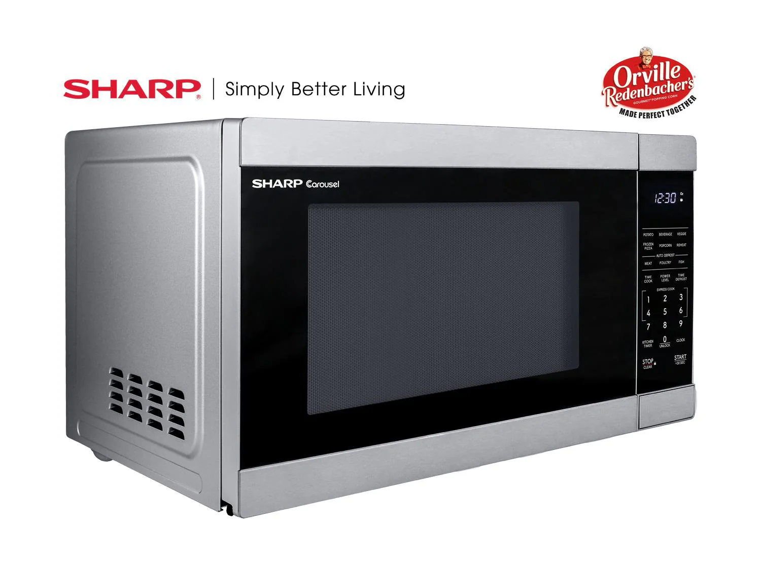 SMC1162KS Sharp 1.1 cu. ft. 1000W Stainless Steel Countertop Microwave Oven - Image 4