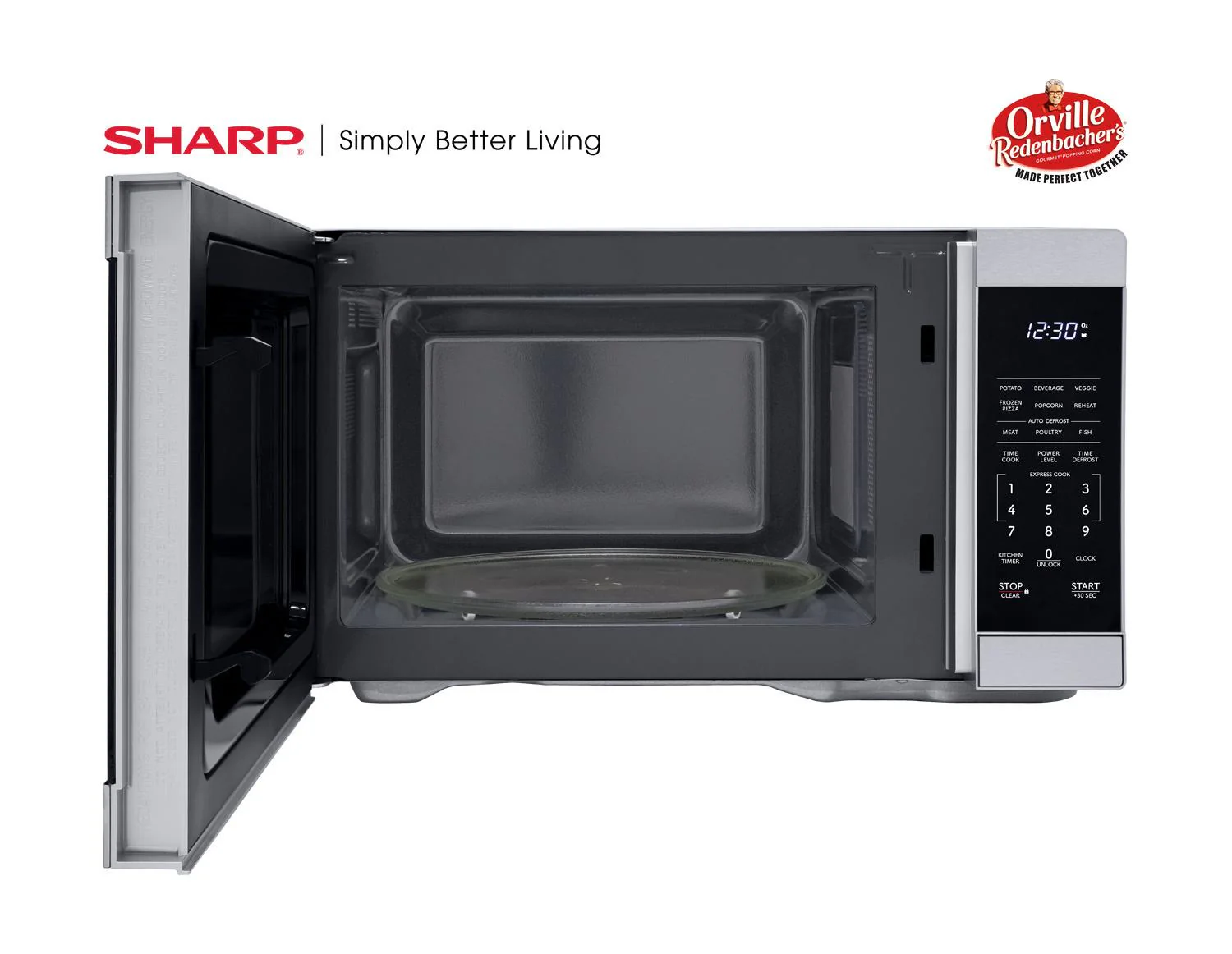 SMC1162KS Sharp 1.1 cu. ft. 1000W Stainless Steel Countertop Microwave Oven - Image 5
