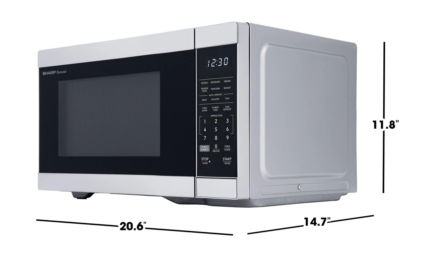 SMC1169KS Sharp 1.1 cu. ft. 1000W Smart Stainless Steel Countertop Microwave Oven - Image 8