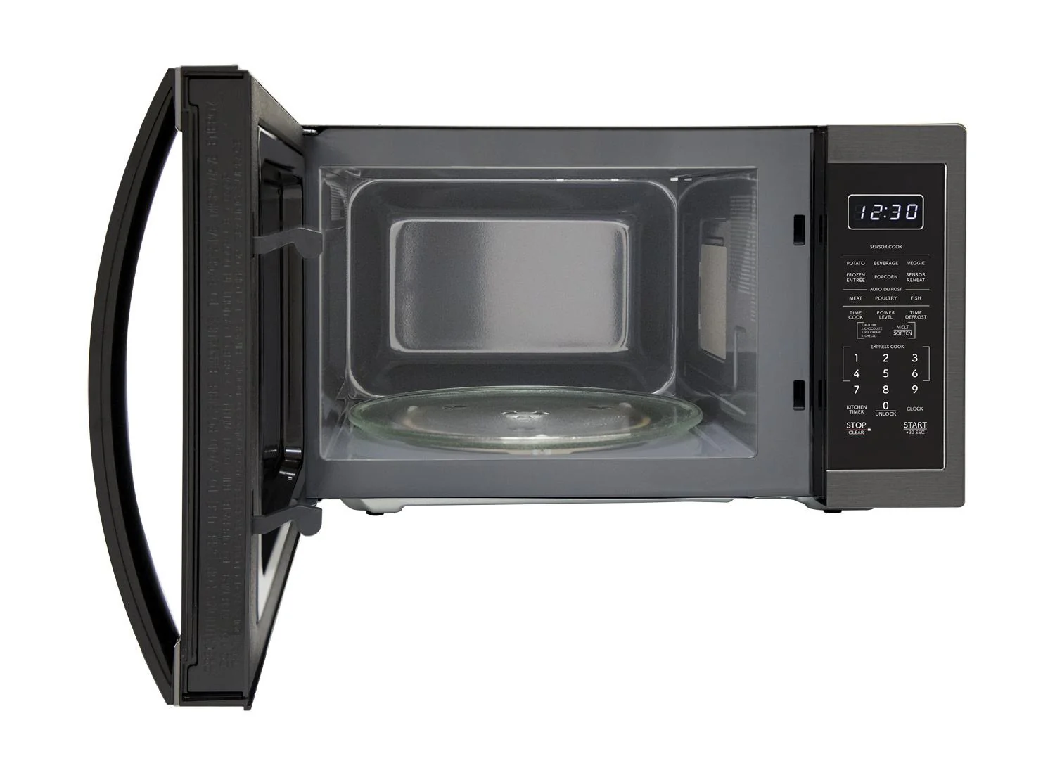 SMC1452KH Sharp 1.4 cu. ft. 1100W Black Stainless Steel Countertop Microwave Oven - Image 4