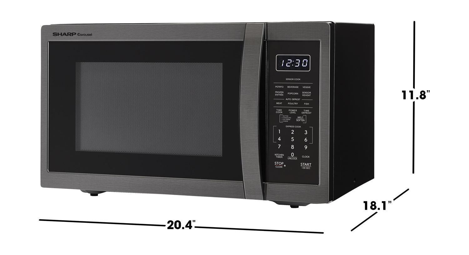 SMC1452KH Sharp 1.4 cu. ft. 1100W Black Stainless Steel Countertop Microwave Oven - Image 7