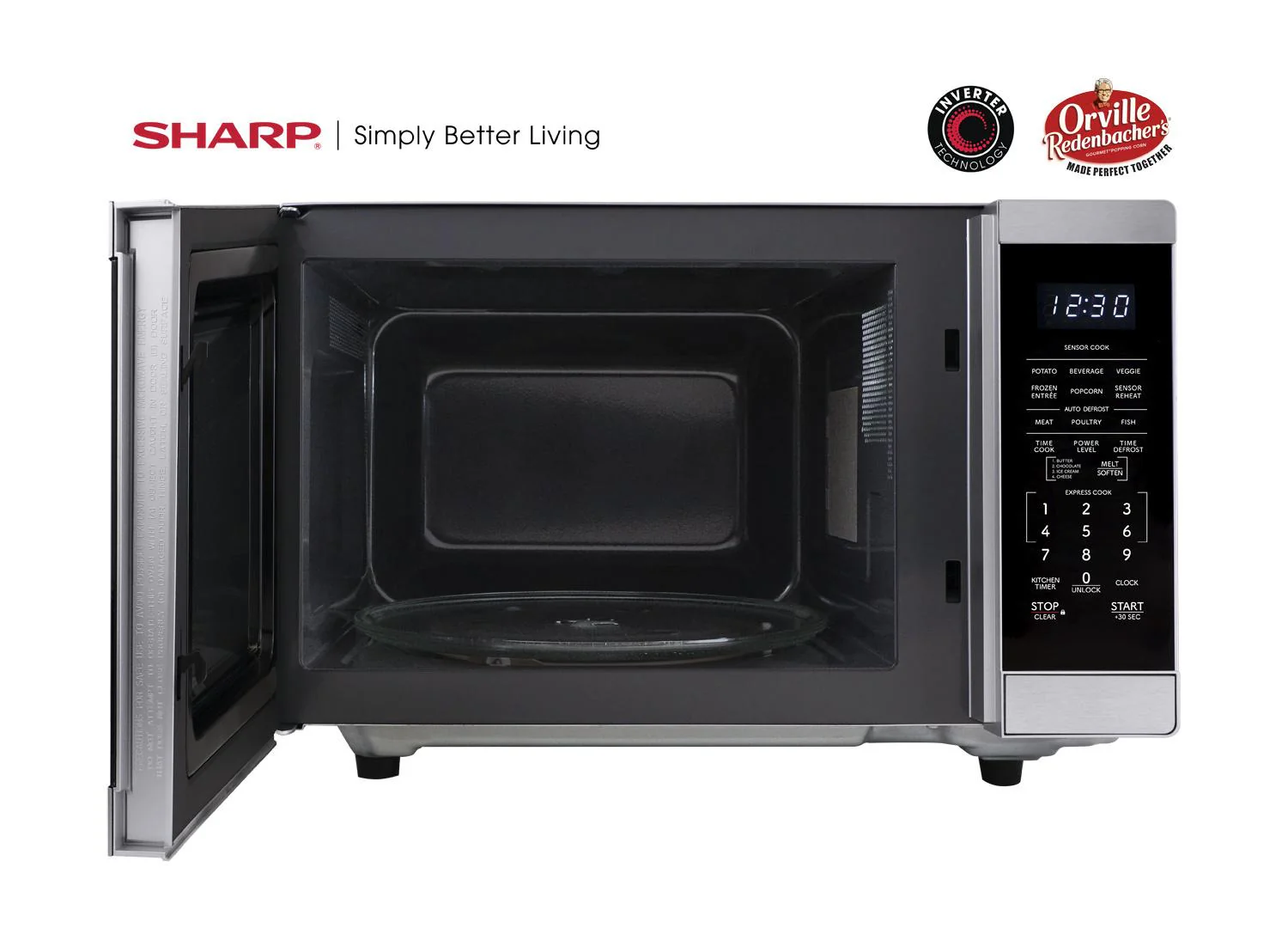 SMC1464KS Sharp 1.4 cu. ft. 1100W Stainless Steel Countertop Microwave Oven with Inverter Technology - Image 5