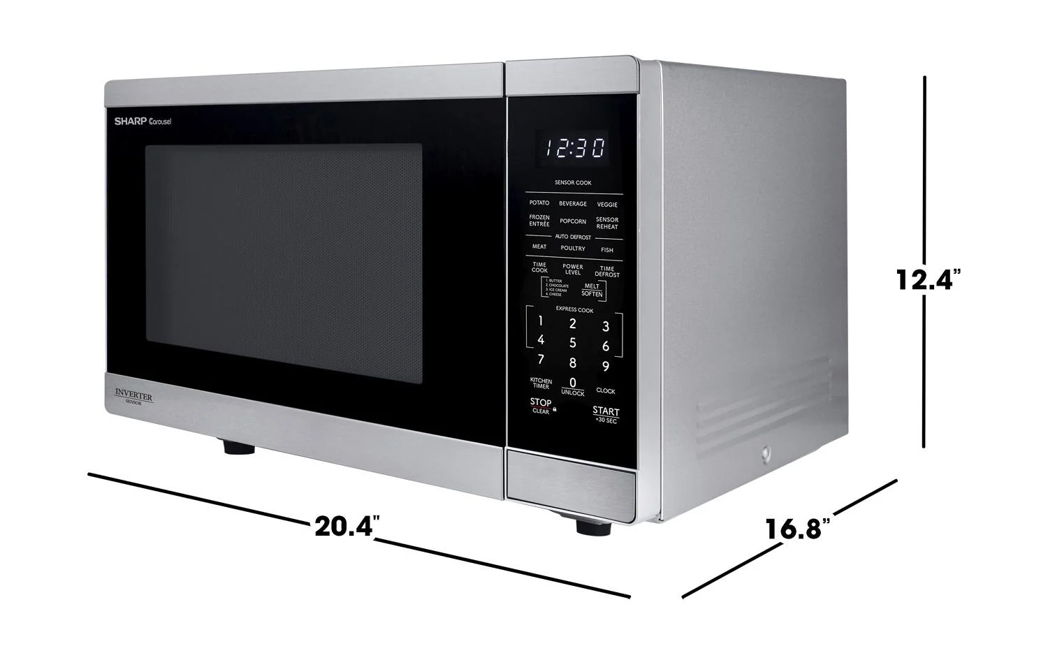 SMC1464KS Sharp 1.4 cu. ft. 1100W Stainless Steel Countertop Microwave Oven with Inverter Technology - Image 8