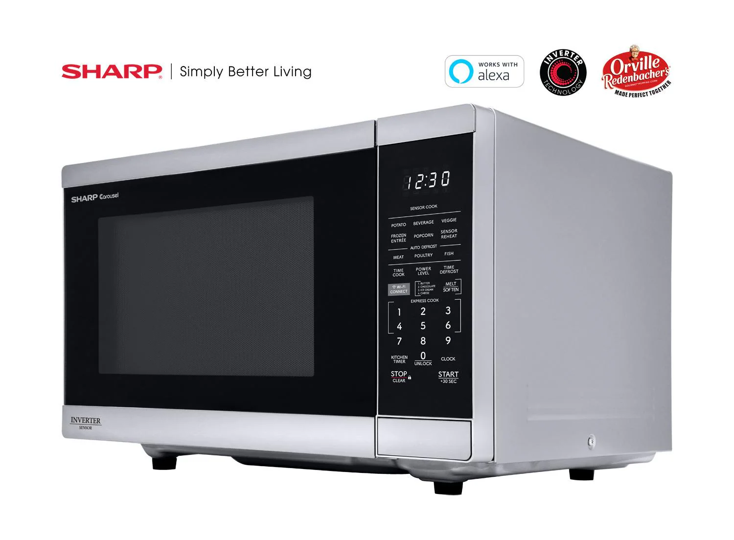SMC1469KS Sharp 1.4 cu. ft. 1100W Smart Stainless Steel Microwave Oven with Inverter Technology - Image 4