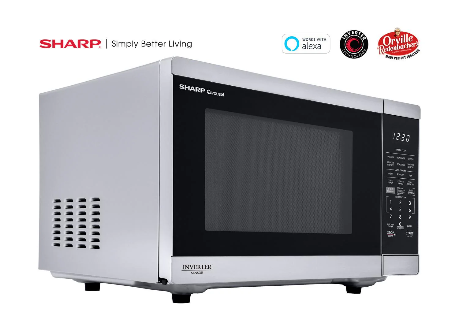 SMC1469KS Sharp 1.4 cu. ft. 1100W Smart Stainless Steel Microwave Oven with Inverter Technology - Image 5