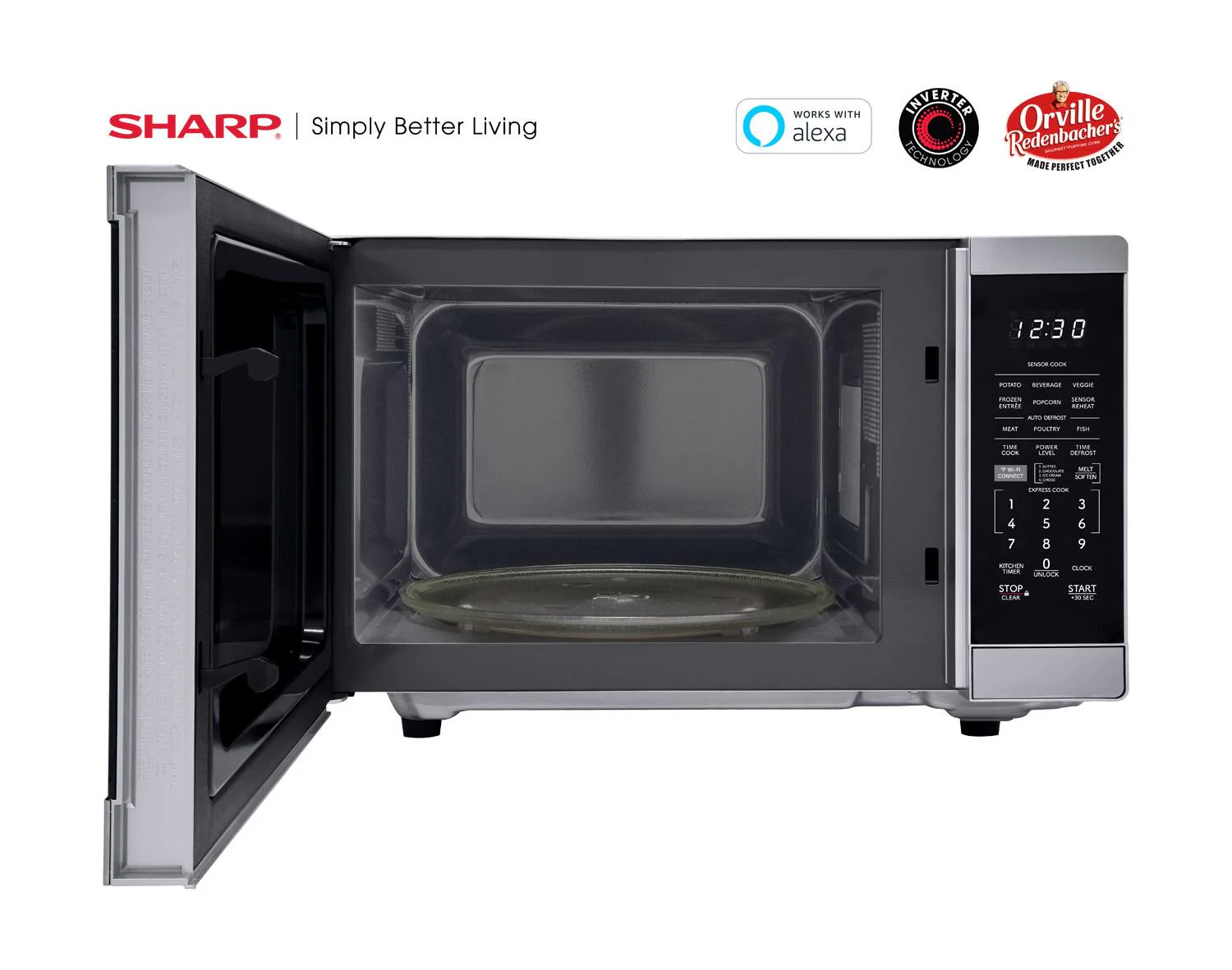 SMC1469KS Sharp 1.4 cu. ft. 1100W Smart Stainless Steel Microwave Oven with Inverter Technology - Image 6
