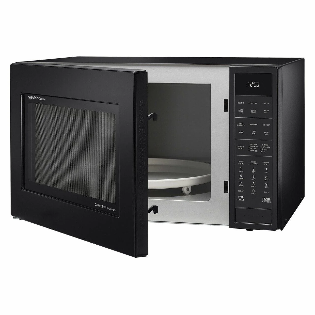 Sharp SMC1585BB 1.5 cu. ft. 900W Sharp Matte Black Carousel Convection Microwave Oven - Image 6