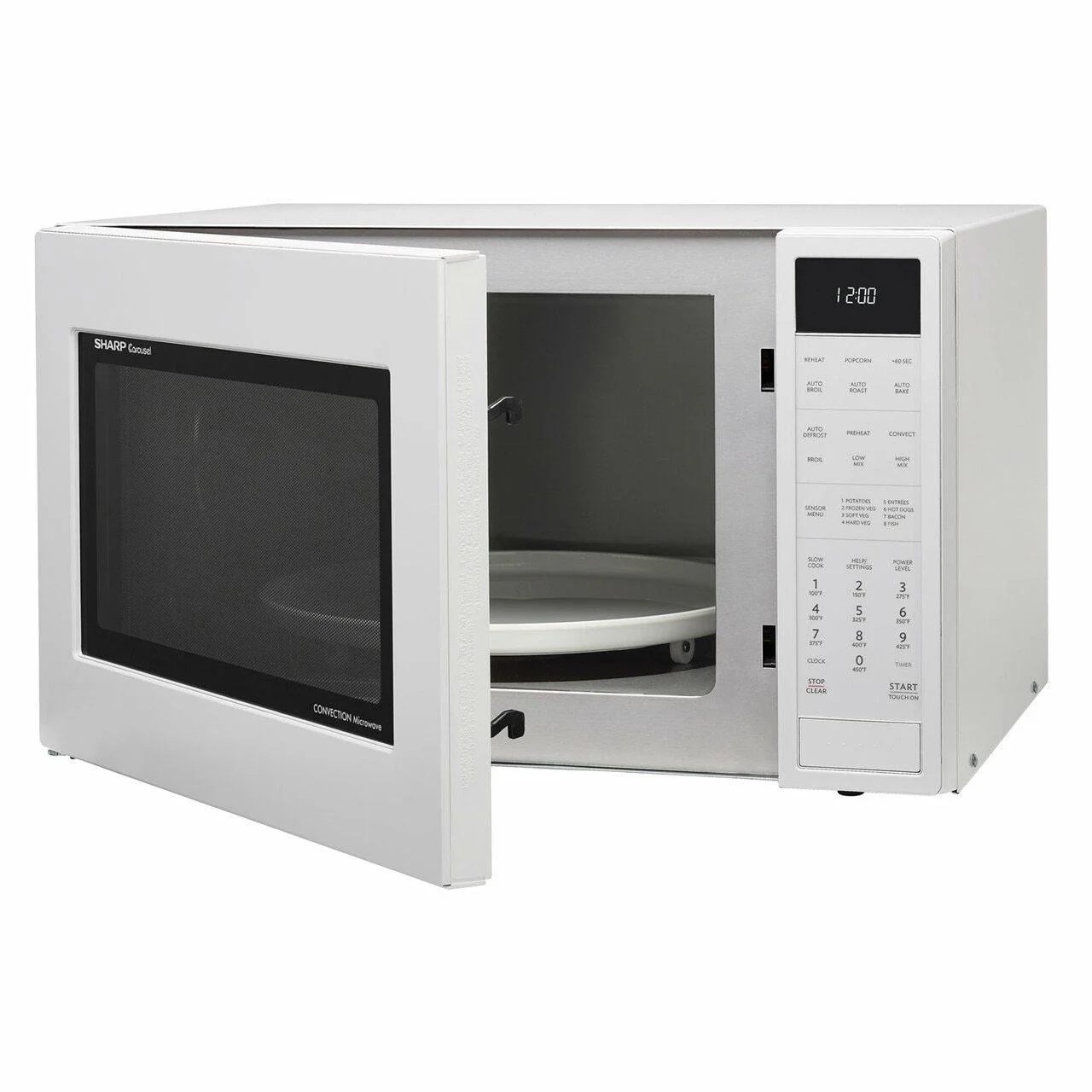 Sharp SMC1585BW 1.5 cu. ft. 900W Sharp White Carousel Convection + Microwave Oven - Image 4