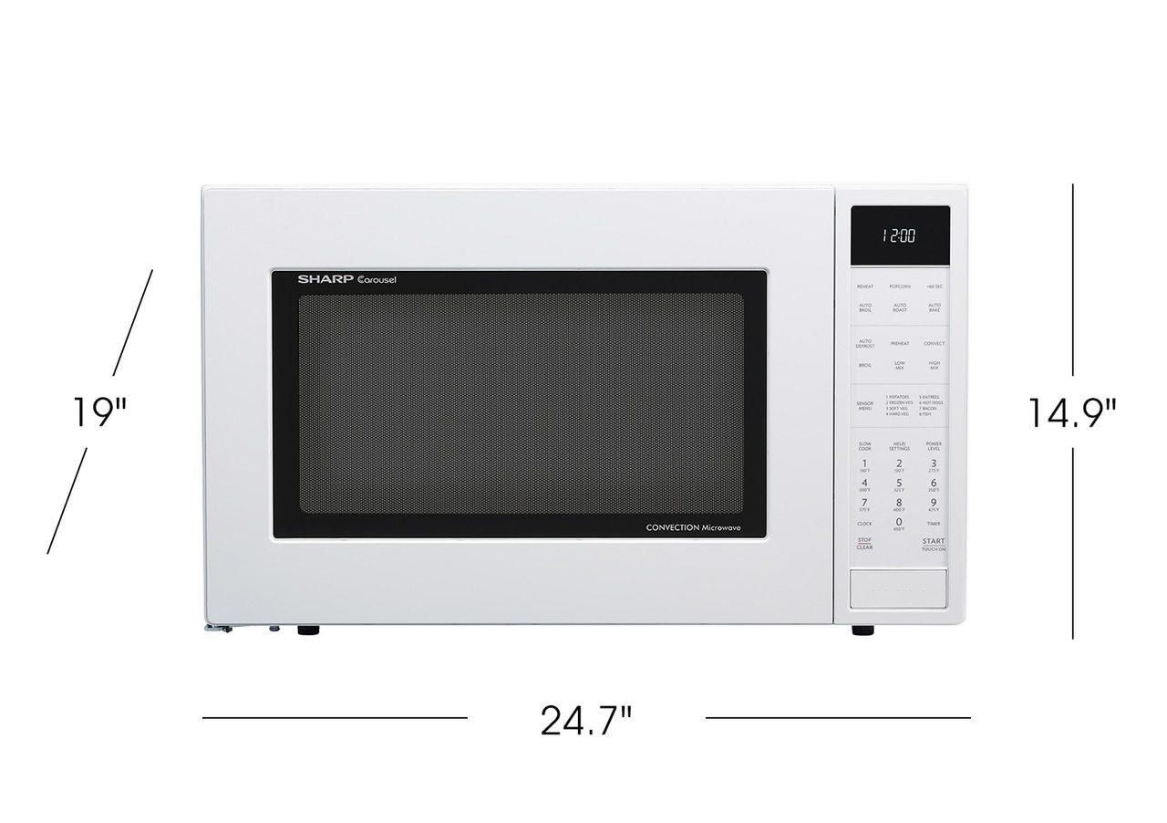 Sharp SMC1585BW 1.5 cu. ft. 900W Sharp White Carousel Convection + Microwave Oven - Image 7