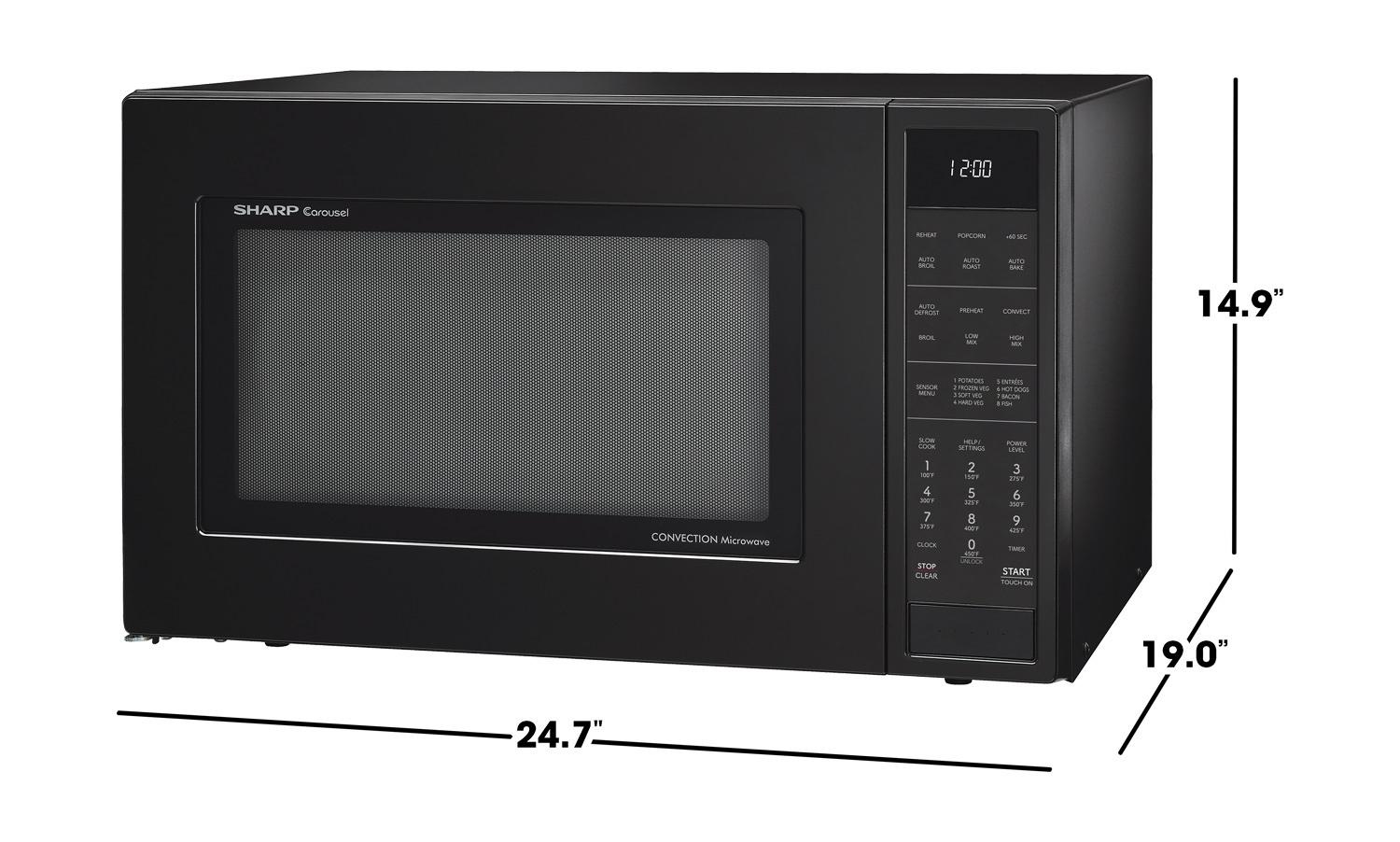 SMC1585KB Sharp 1.5 cu. ft. 900W Black Convection Countertop Microwave Oven - Image 8