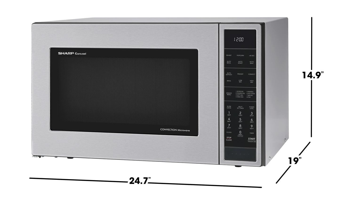 SMC1585KS Sharp 1.5 cu. ft. 900W Stainless Steel Convection Countertop Microwave Oven - Image 7