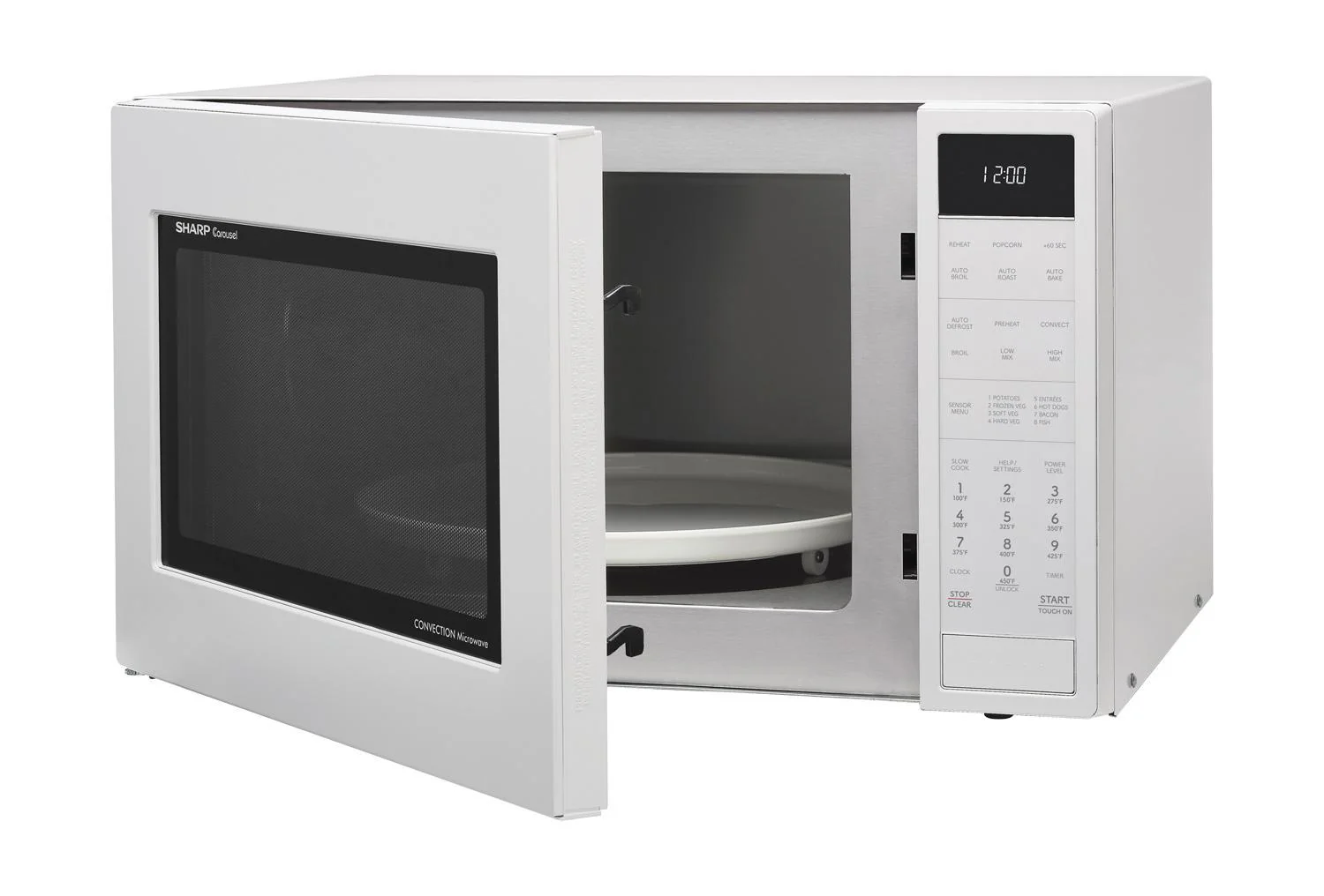 SMC1585KW Sharp 1.5 cu. ft. 900W White Convection Countertop Microwave Oven - Image 4
