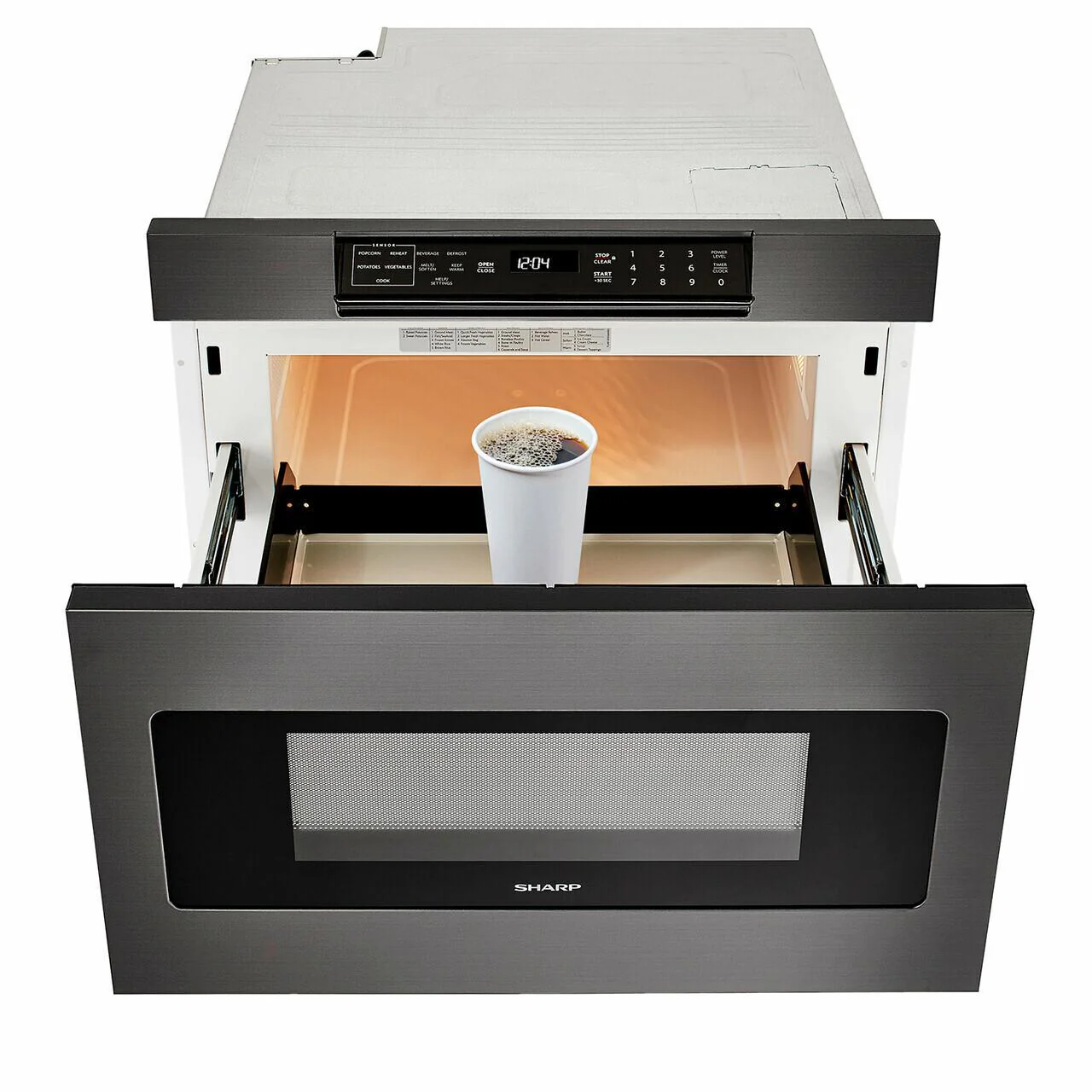 Sharp SMD2470AH 24 in. 1.2 cu. ft. 950W Sharp Black Stainless Steel Microwave Drawer Oven - Image 3