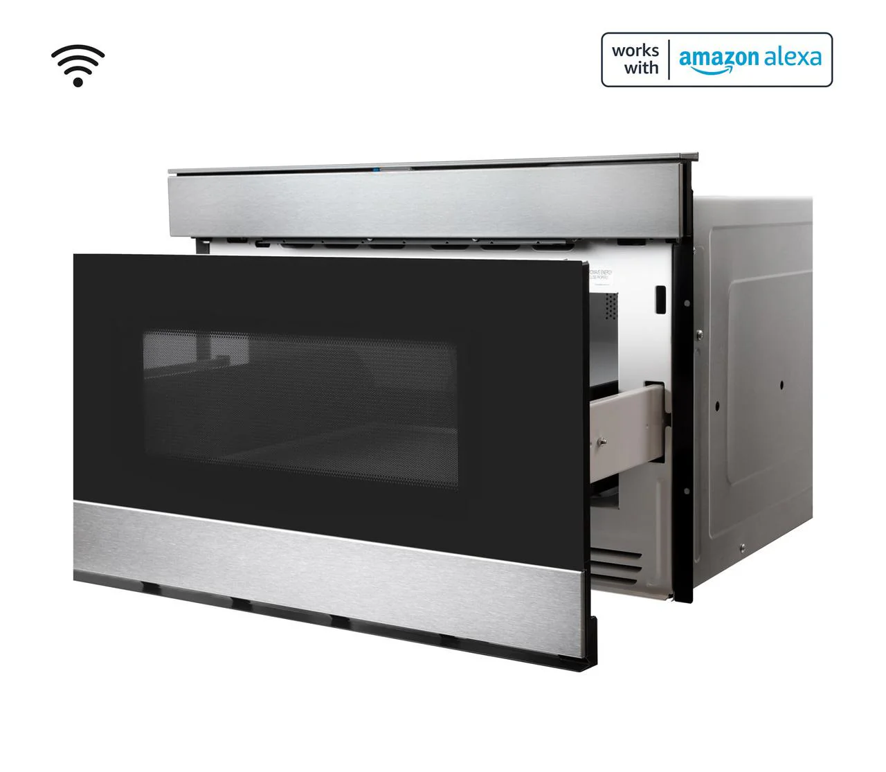 Sharp SMD2489ES 24 in. 1.2 cu. ft. 950W Sharp Stainless Steel Smart Easy Wave Open Microwave Drawer Oven - Image 4