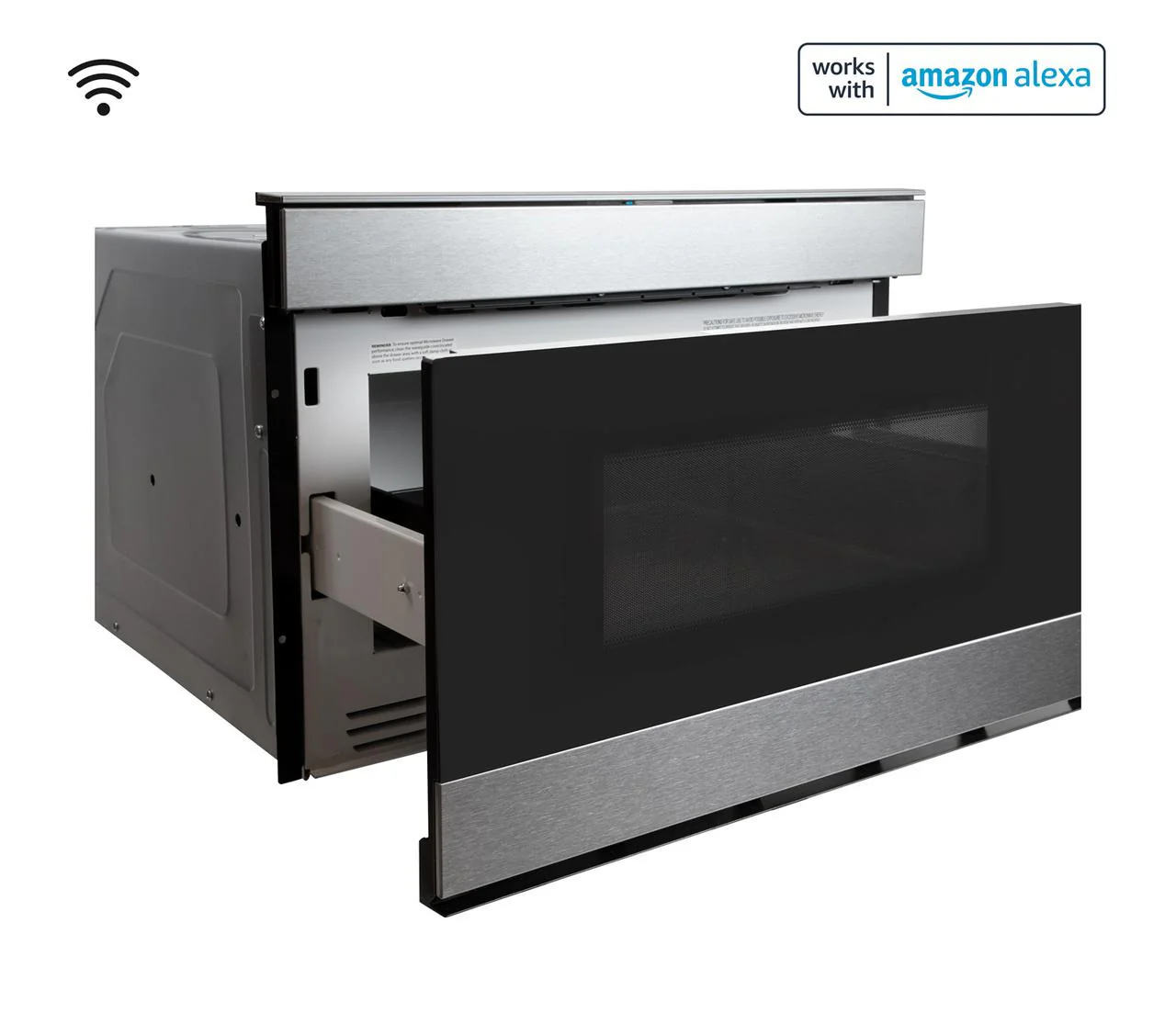 Sharp SMD2489ES 24 in. 1.2 cu. ft. 950W Sharp Stainless Steel Smart Easy Wave Open Microwave Drawer Oven - Image 5
