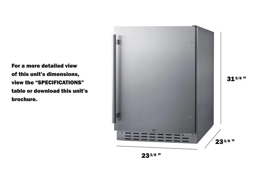 Summit AL55OSCSS 24" Built-in Outdoor Refrigerator, ADA Compliant - Image 6