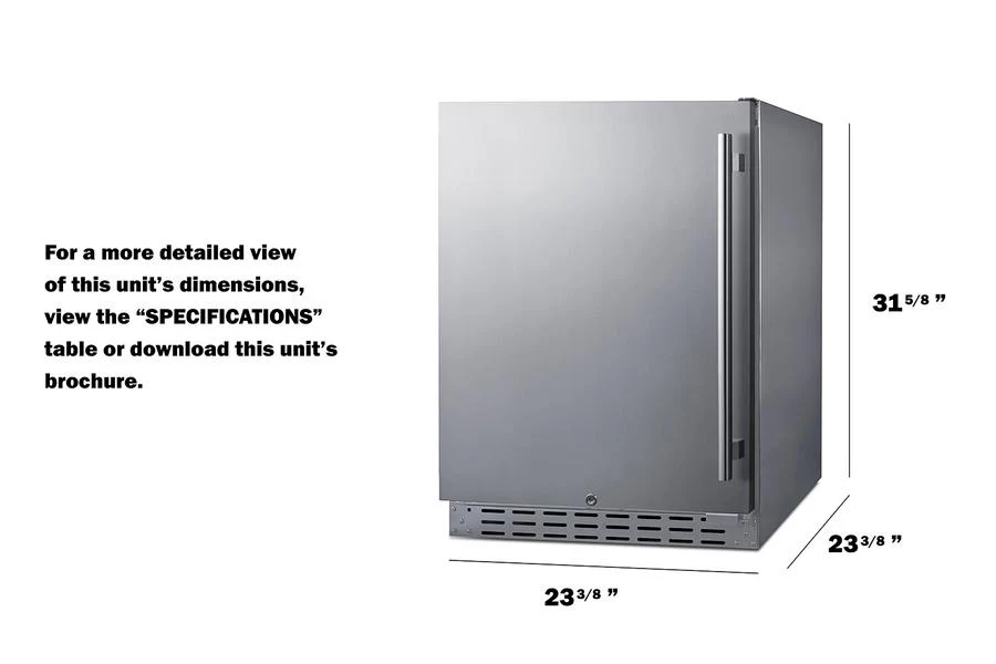 Summit AL55OSCSSLHD 24" Built-in Outdoor Refrigerator, ADA Compliant - Image 7
