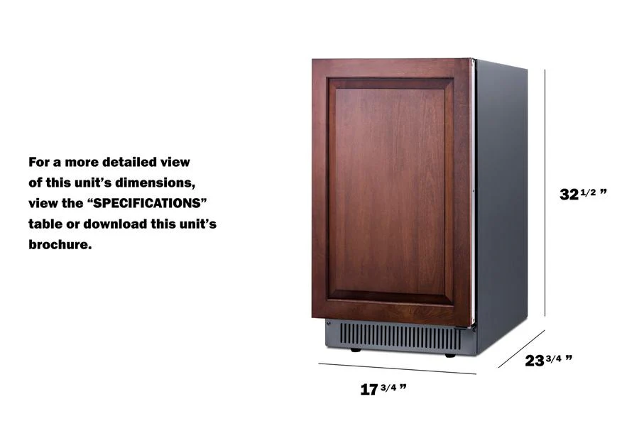Summit BIM182ADAIF 18" Wide Clear Icemaker, ADA Compliant (panel Not Included) - Image 3