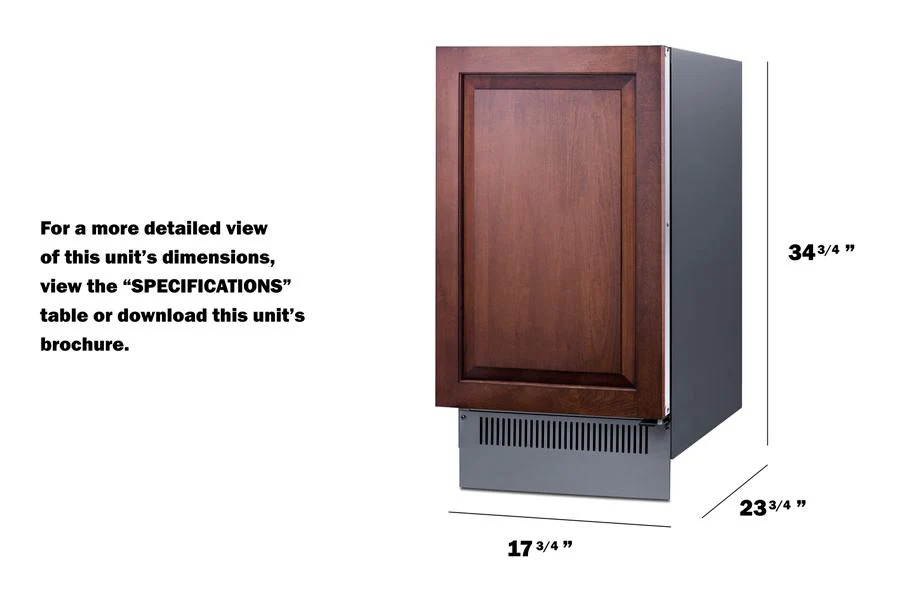 Summit BIM182IF 18" Wide Clear Icemaker (panel Not Included) - Image 7