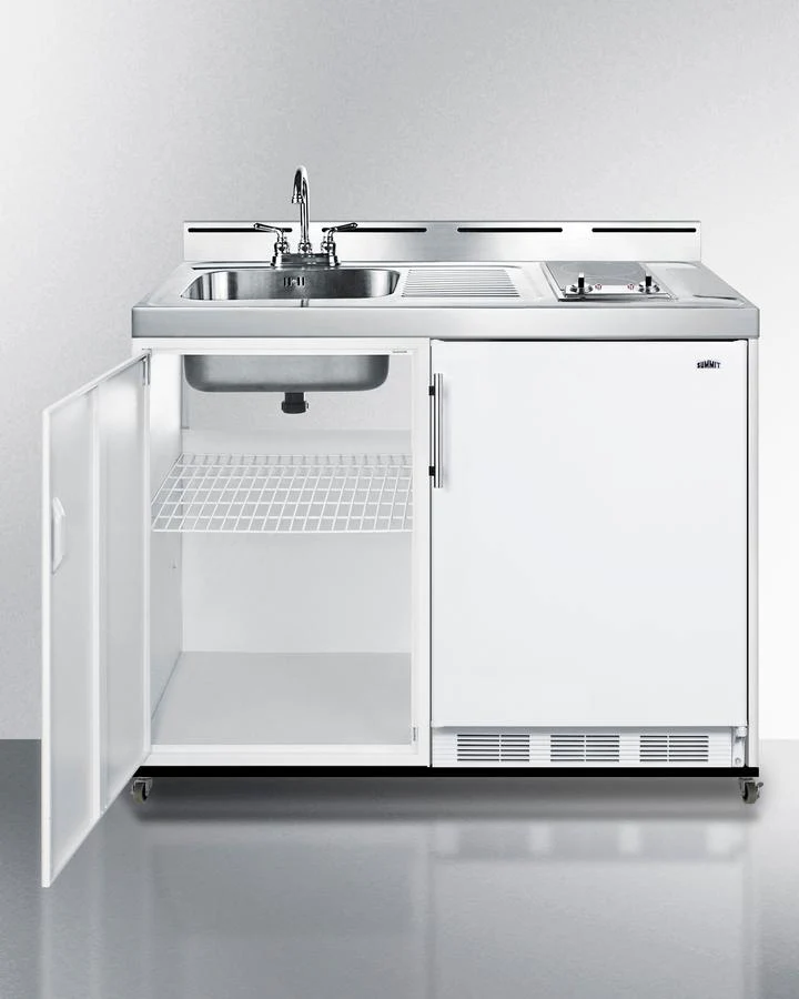 Summit C48ELGLASSPUMPMB 48" Wide Mobile All-in-one Kitchenette, No Plumbing Needed - Image 4