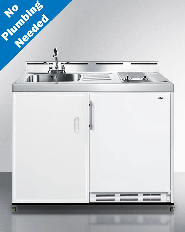 Summit C48ELGLASSPUMPMB 48" Wide Mobile All-in-one Kitchenette, No Plumbing Needed - Image 6