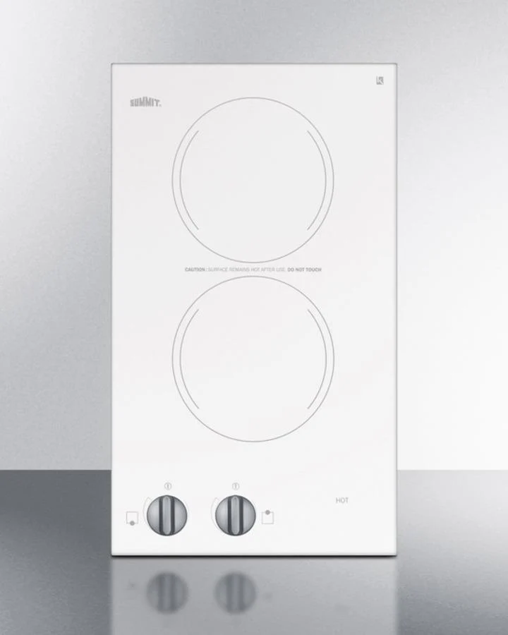 12" Wide 230v 2-burner Radiant Cooktop