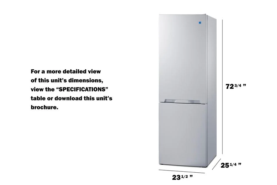 Summit FFBF121W 24" Wide Bottom Mount Refrigerator-freezer - Image 9