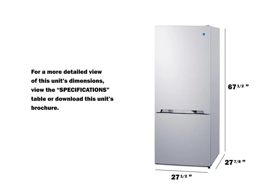 Summit FFBF151W 28" Wide Bottom Mount Refrigerator-freezer - Image 8