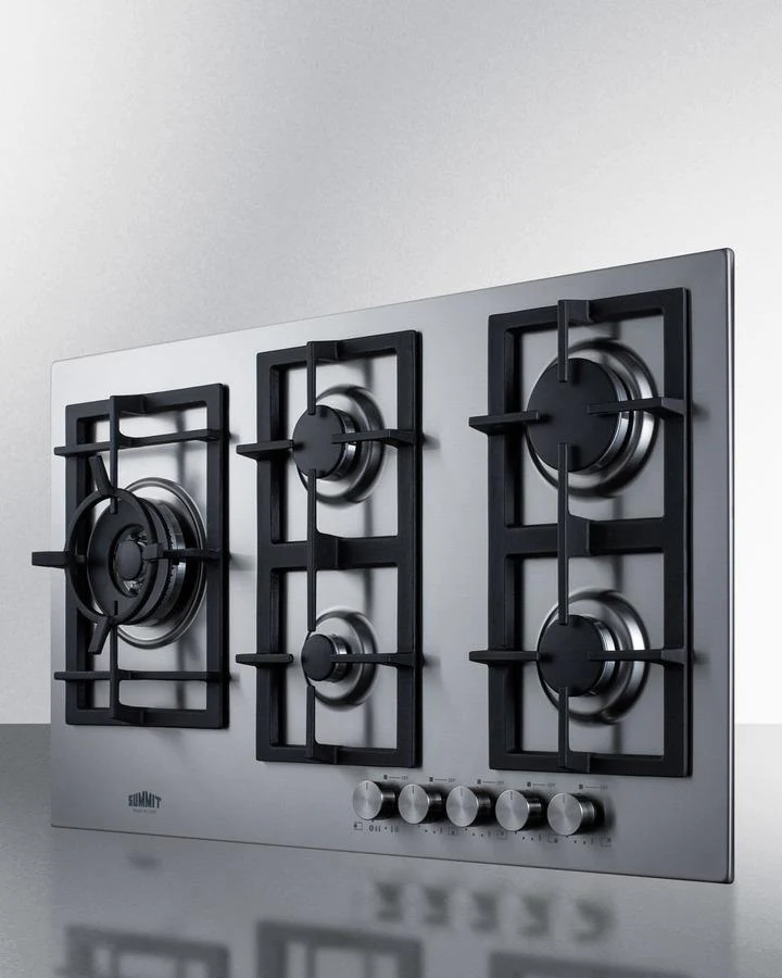 Summit GCJ536SSLP 34" Wide 5-burner Propane Gas Cooktop In Stainless Steel - Image 2