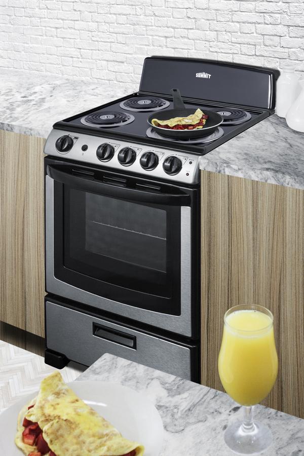 Summit PROEL24SS 24" Wide Electric Coil Range - Image 5