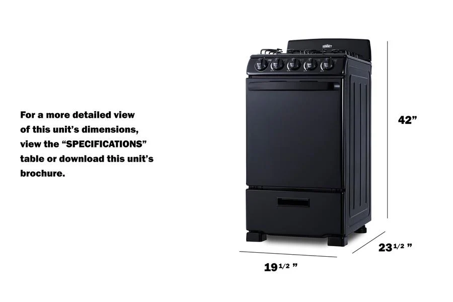 Summit RG201B 20" Wide Gas Range - Image 8