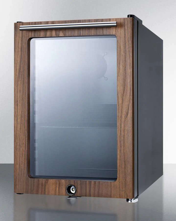 Summit SCR114LWP1 Compact Glass Door Beverage Center With Wood Trim - Image 2
