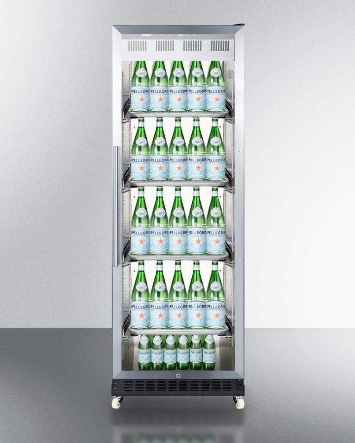 Summit SCR1401RICSS 24" Wide Mini Reach-in Beverage Center With Dolly - Image 3