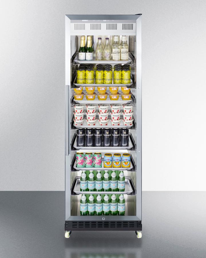 Summit SCR1401RICSS 24" Wide Mini Reach-in Beverage Center With Dolly - Image 5