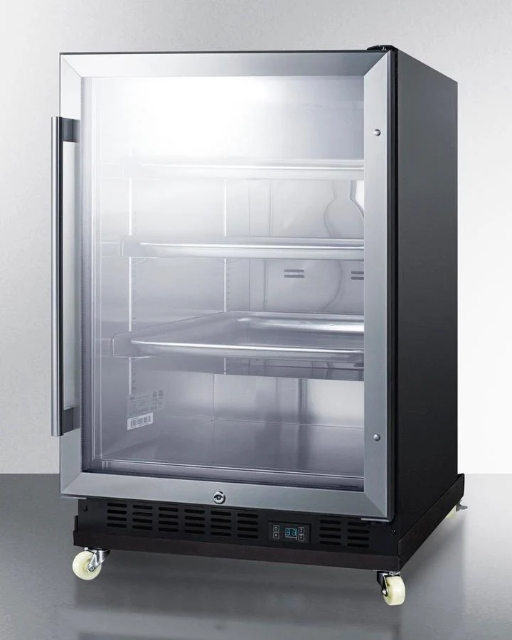 Summit SCR610BLRI 24" Wide Built-in Mini Reach-in Beverage Center With Dolly - Image 2