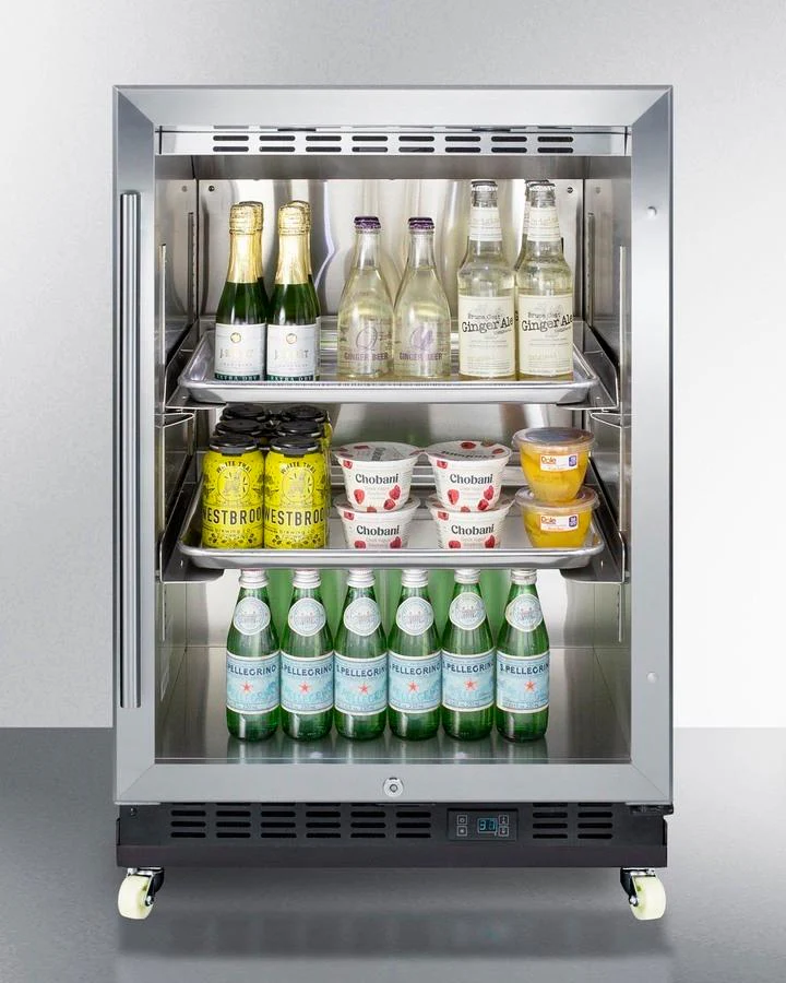 Summit SCR610BLRI 24" Wide Built-in Mini Reach-in Beverage Center With Dolly - Image 3