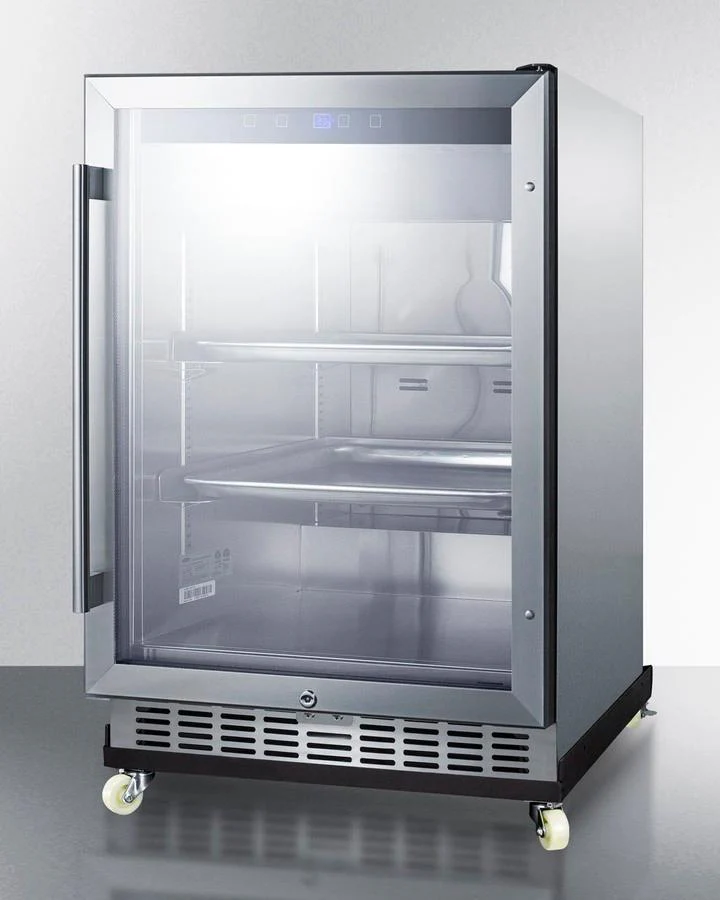 Summit SCR611GLOSRI 24" Wide Outdoor Mini Reach-in Beverage Center With Dolly - Image 2