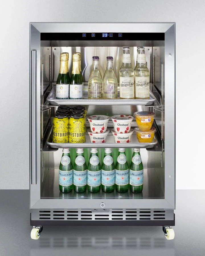 Summit SCR611GLOSRI 24" Wide Outdoor Mini Reach-in Beverage Center With Dolly - Image 3