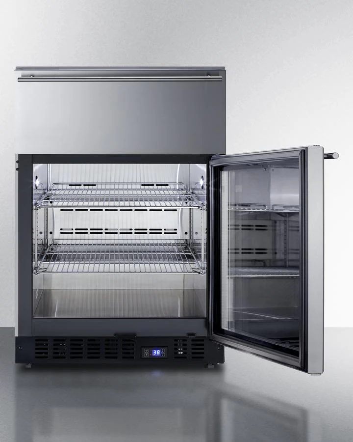 Summit SCR615TDCSS 24" Wide Built-in Commercial Beverage Refrigerator With Top Drawer - Image 3