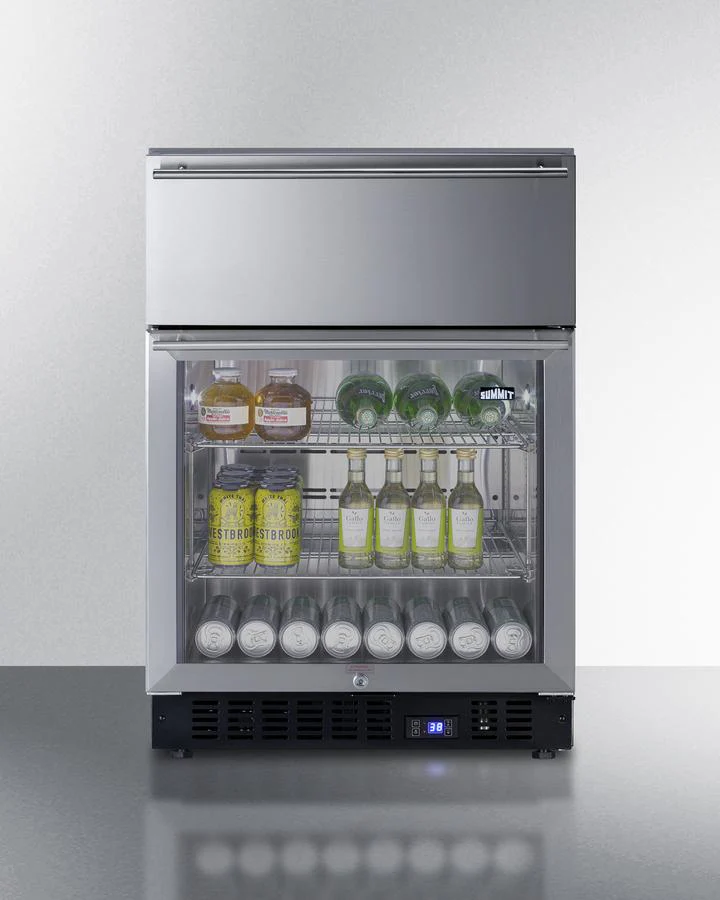 Summit SCR615TDCSS 24" Wide Built-in Commercial Beverage Refrigerator With Top Drawer - Image 4