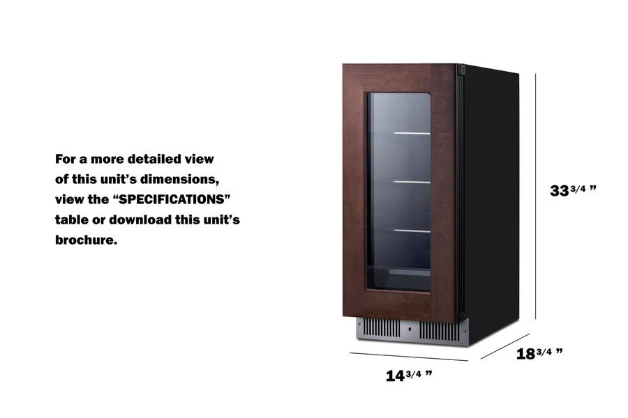 Summit SDHG1533PNRLHD 15" Wide Built-in Beverage Center (panel Not Included) - Image 2
