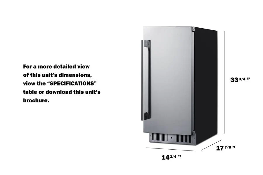 Summit SDHR1534LHD 15" Wide Built-in All-refrigerator - Image 5