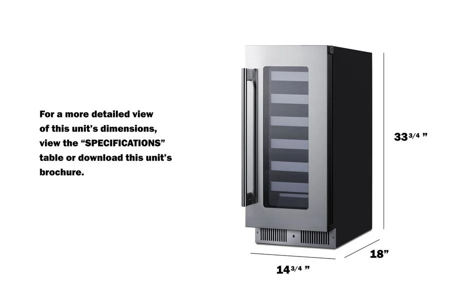 Summit SDHW1532LHD 15" Wide Built-in Wine Cellar - Image 10