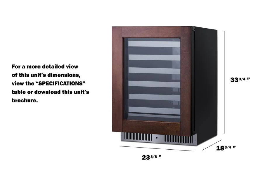 Summit SDHW2442PNR 24" Wide Built-in Wine Cellar (panel Not Included) - Image 19