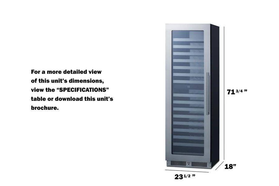 Summit SDHWC98LHD 24" Wide Dual Zone Wine Cellar - Image 3