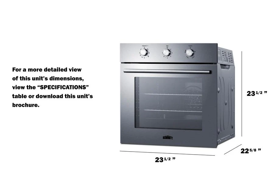 Summit SGW243SS 24" Wide Gas Wall Oven - Image 7