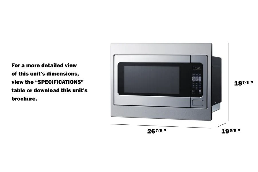 Summit SMBI27TK27 27" Wide Built-in Microwave (trim Kit Included) - Image 4