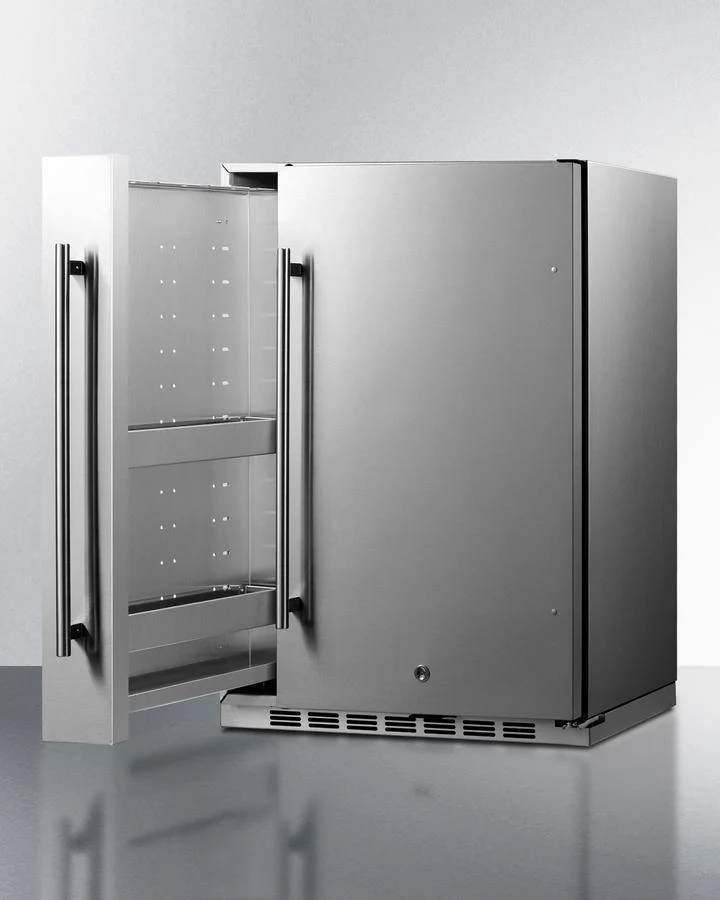 Summit SPR196OS24 Shallow Depth 24" Wide Outdoor Built-in All-refrigerator With Slide-out Storage Compartment - Image 4
