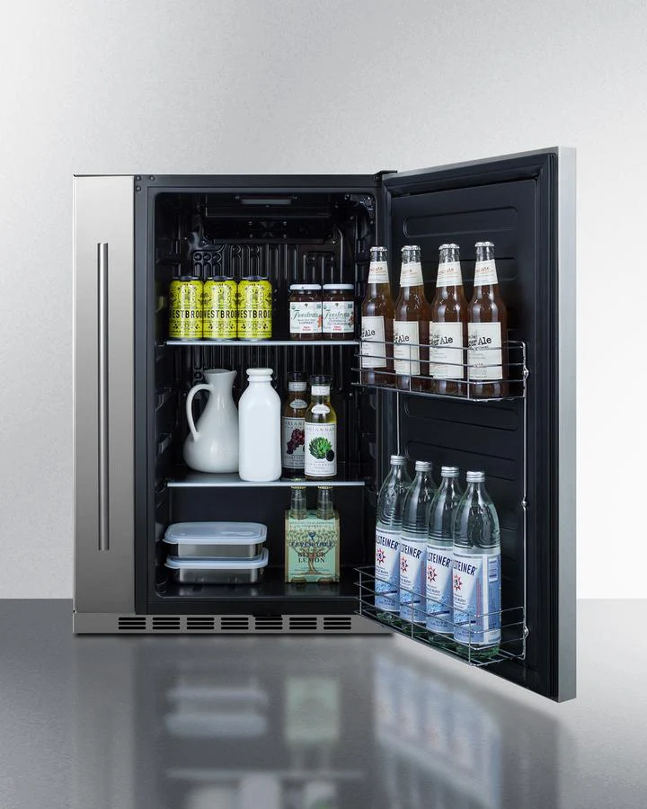 Summit SPR196OS24 Shallow Depth 24" Wide Outdoor Built-in All-refrigerator With Slide-out Storage Compartment - Image 5