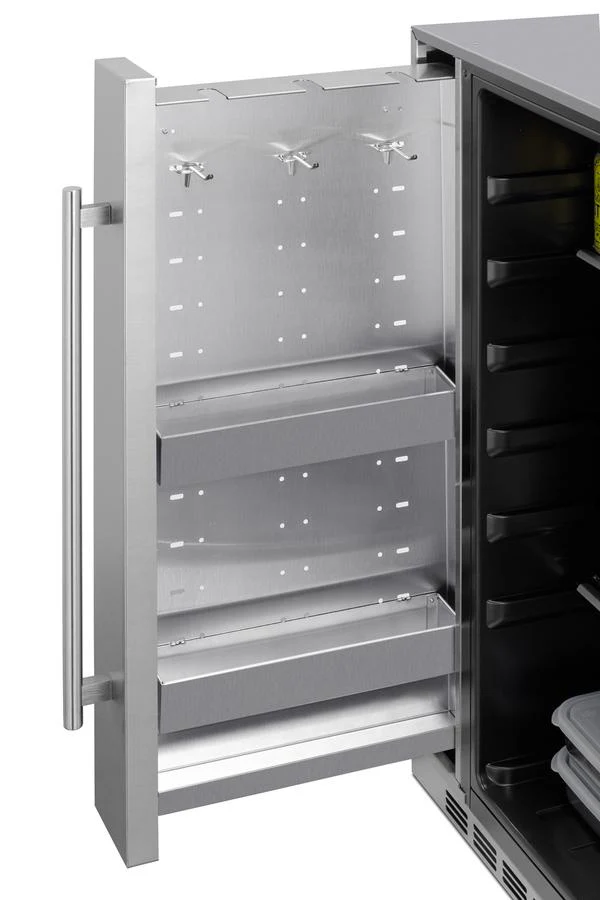 Summit SPR196OS24 Shallow Depth 24" Wide Outdoor Built-in All-refrigerator With Slide-out Storage Compartment - Image 6